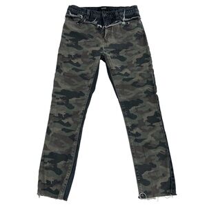 Hudson Black Barbara High-Rise Green Camo Step-Hem Jeans Size 26 Women’s
